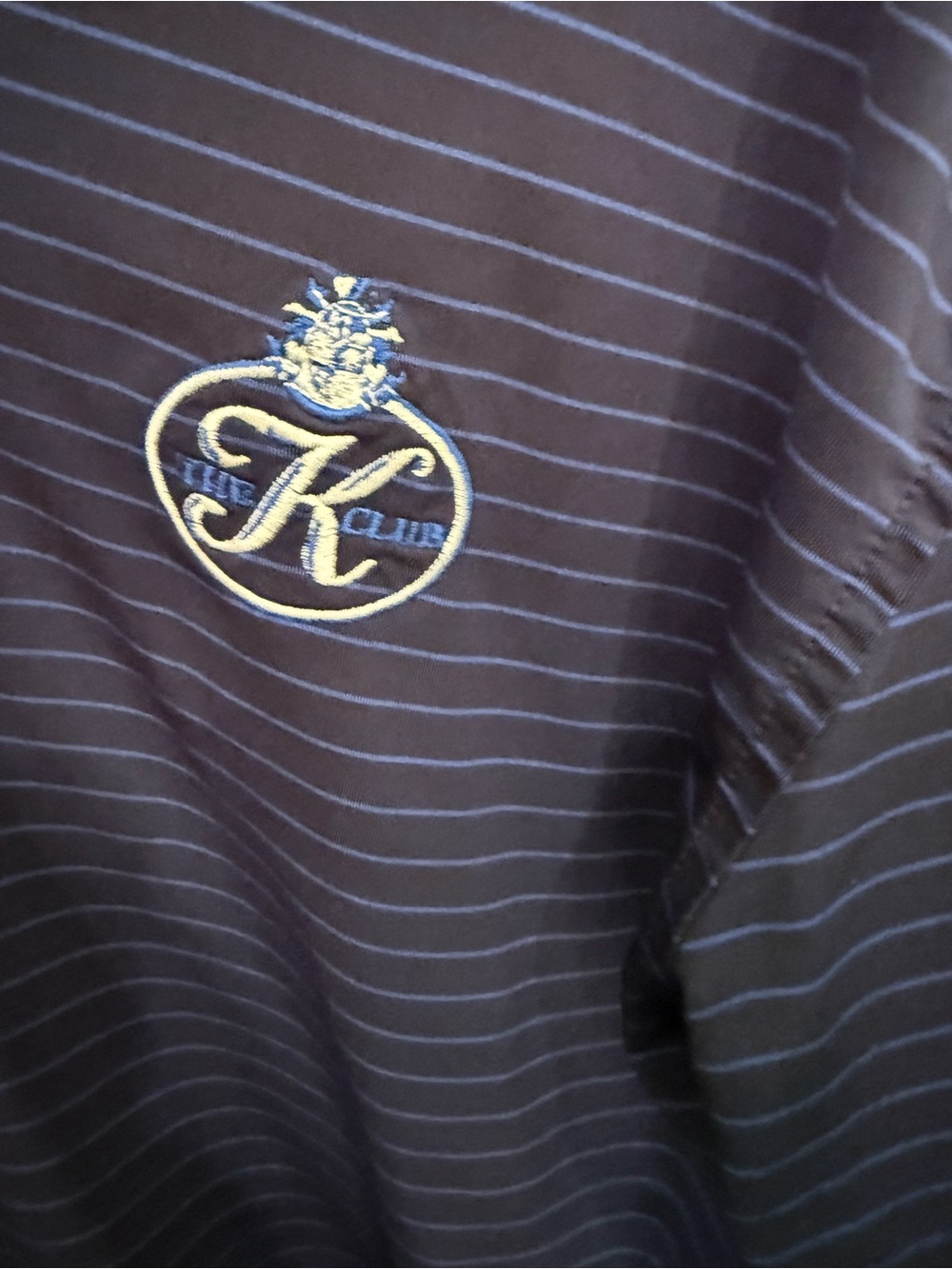 Peter Millar Summer Comfort K Club Golf Polo Mens L Blue Stripe Performance - Picture 4 of 4